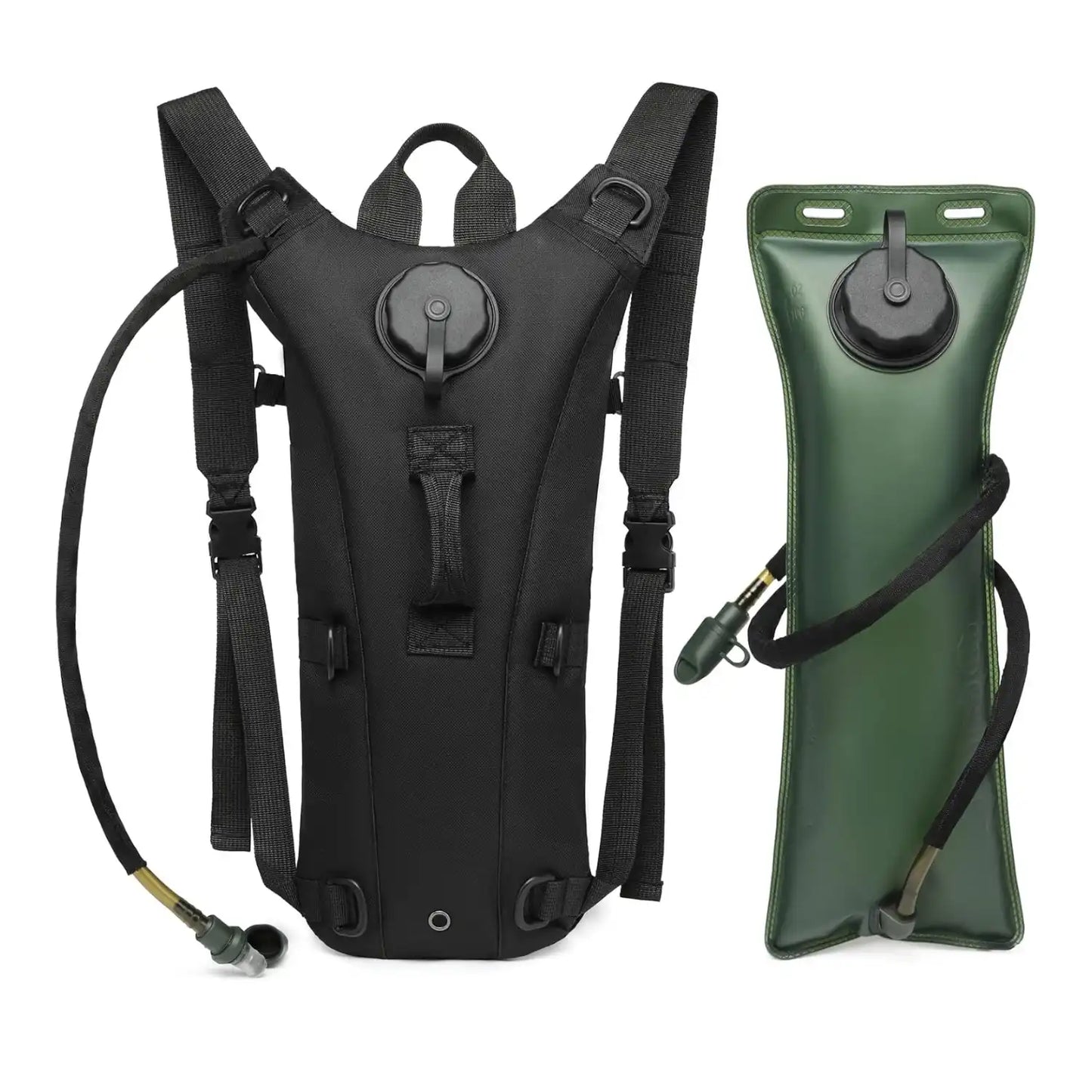 3 Liter Hydration Backpack Water Bag For Hiking, Camping, Cycling, Running - Black
