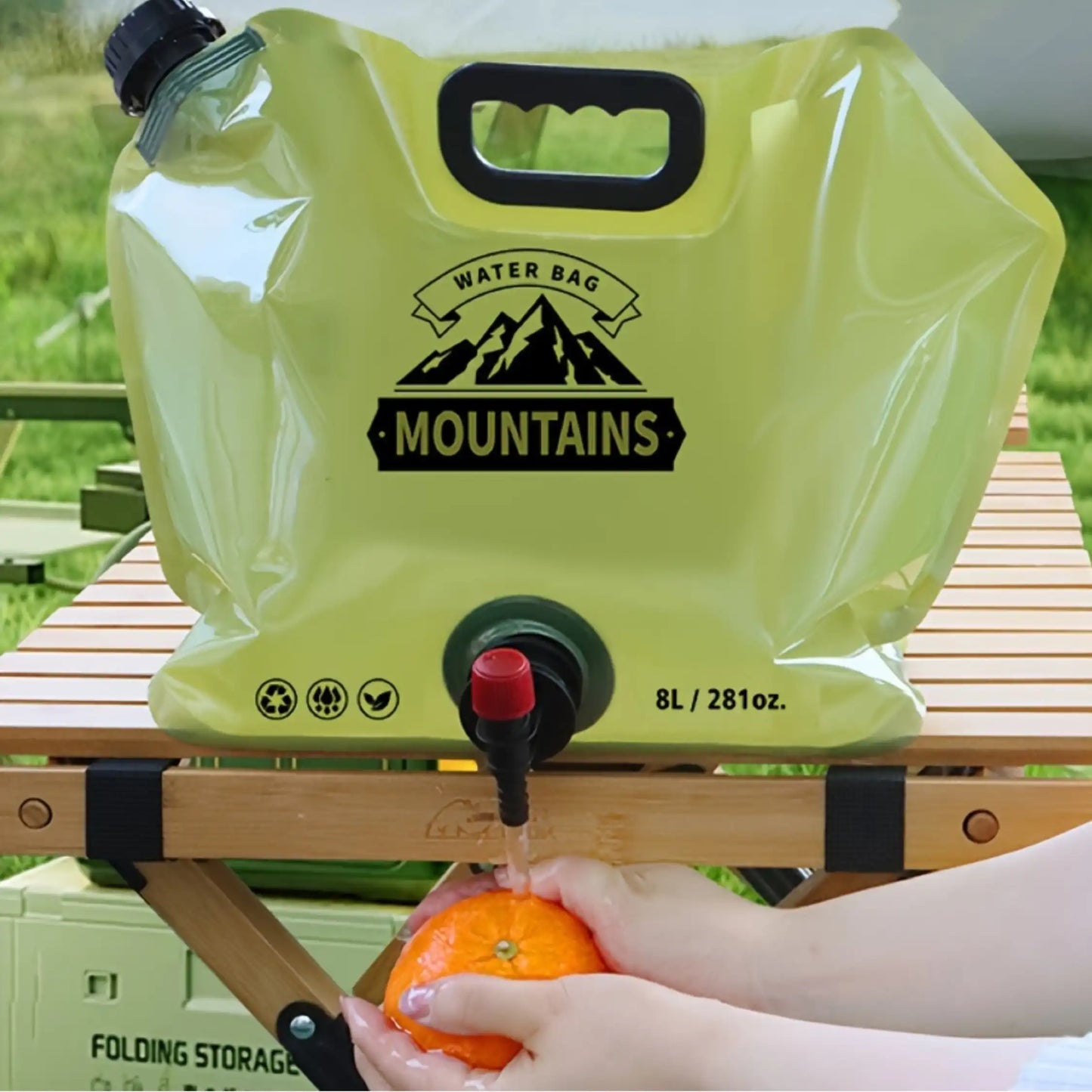 8 Liter Folding Water Storage Bag Pouch for Cycling, Picnic, Outdoor Camping