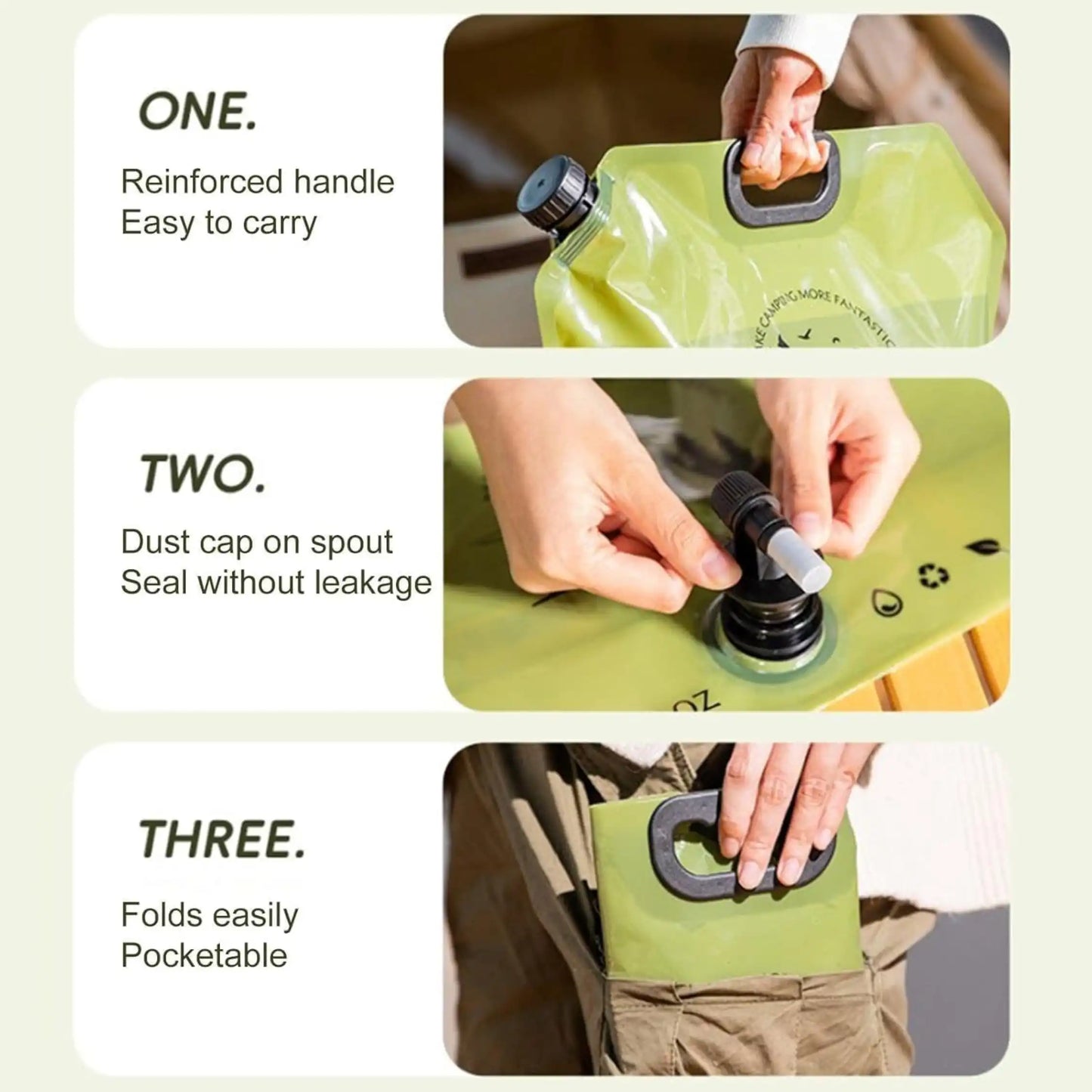 8 Liter Folding Water Storage Bag Pouch for Cycling, Picnic, Outdoor Camping