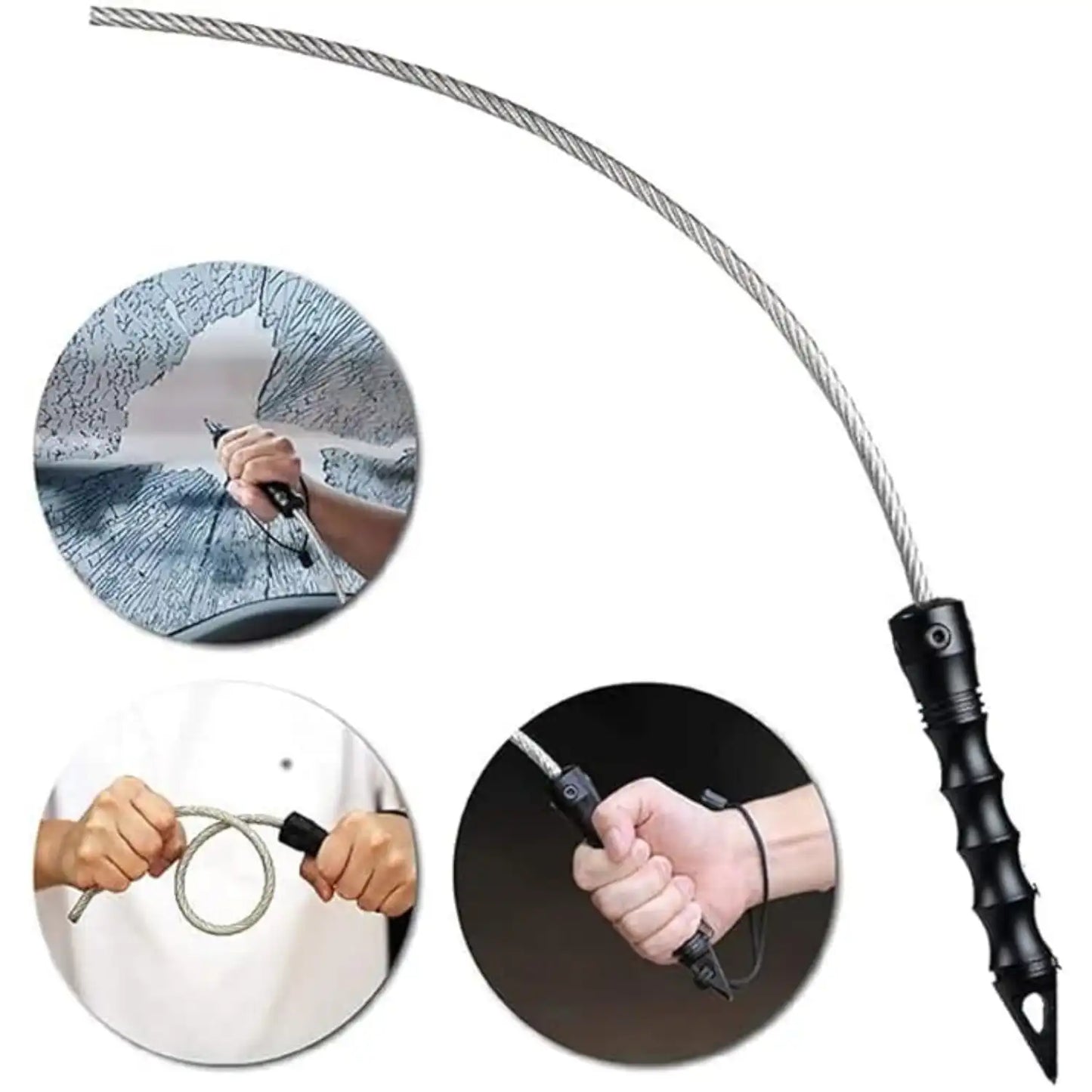 Window Glass Breaker Safety Hammer with Stainless Steel Rope – Car Emergency Escape Tool