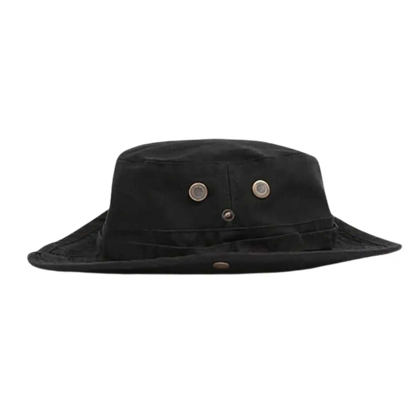 Flipper Cotton Foldable Outdoor Bucket Hat, Black