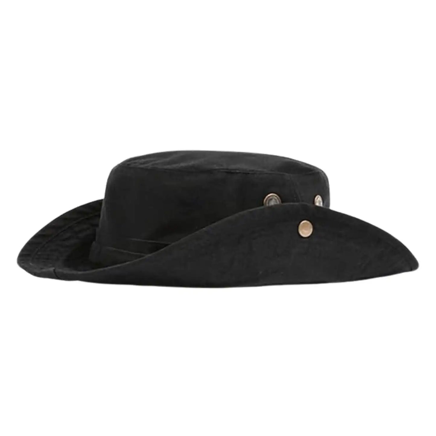 Flipper Cotton Foldable Outdoor Bucket Hat, Black