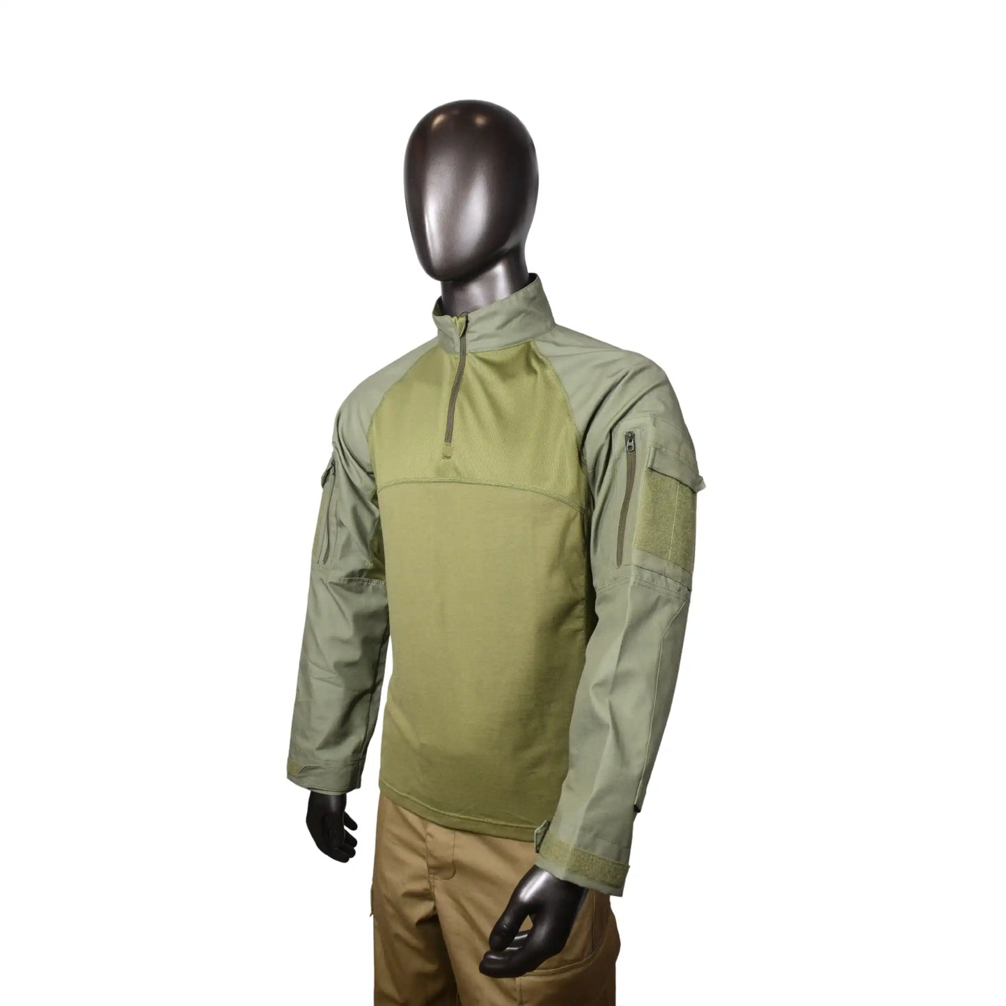 Men Tactical Army Green Shirt Long Sleeve Shirt