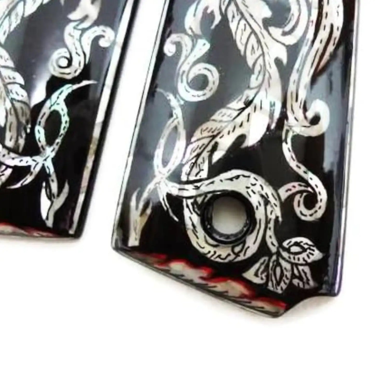 Mother of Pearl Inlay 1911 Grips - Black Devil