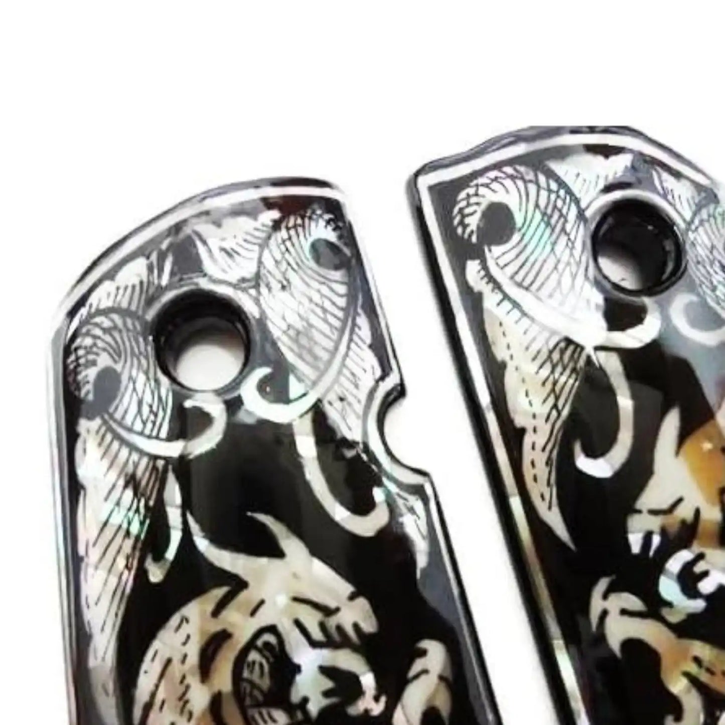 Mother of Pearl Inlay 1911 Grips - Black Devil