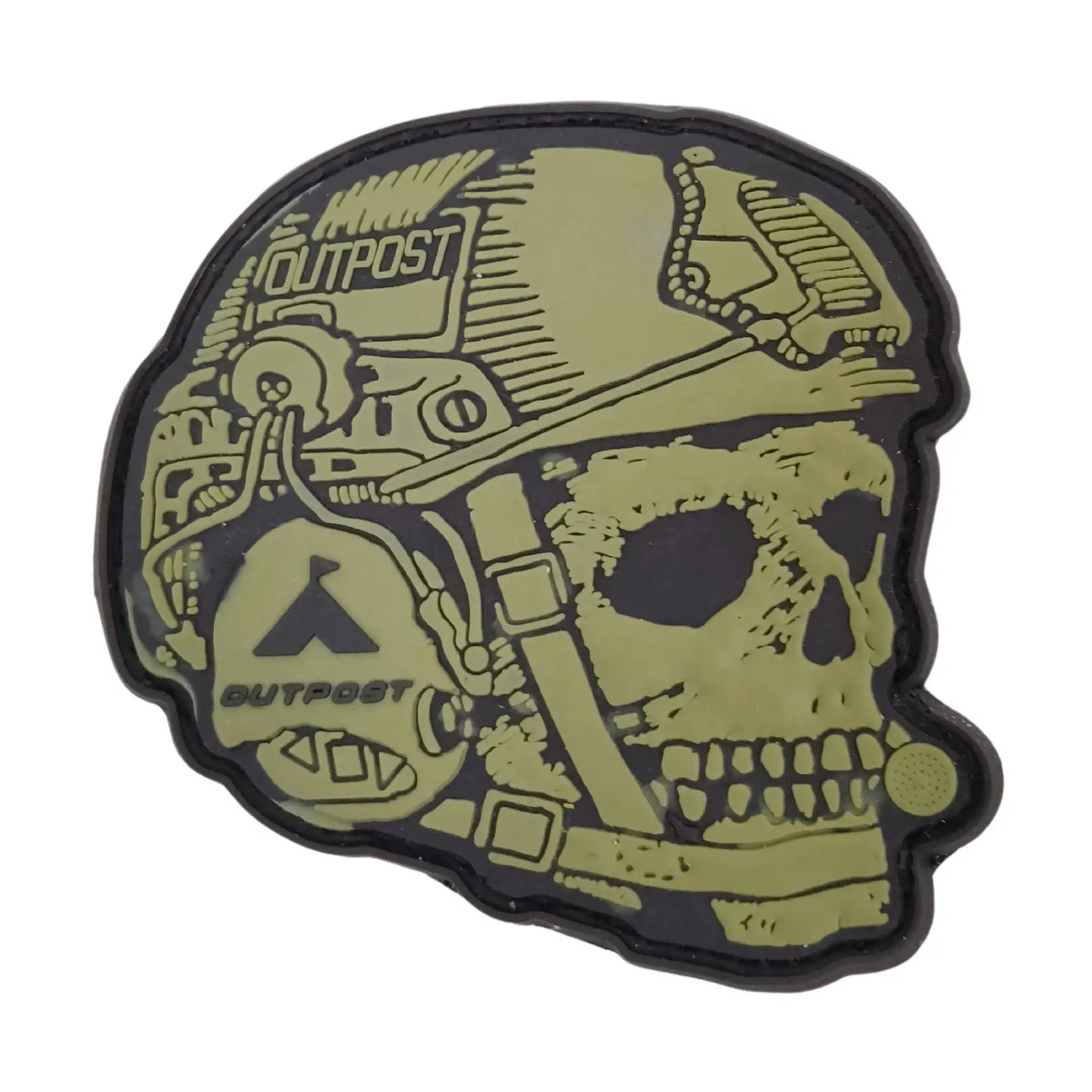 Tactical Operator Skull Morale Patch Green Color