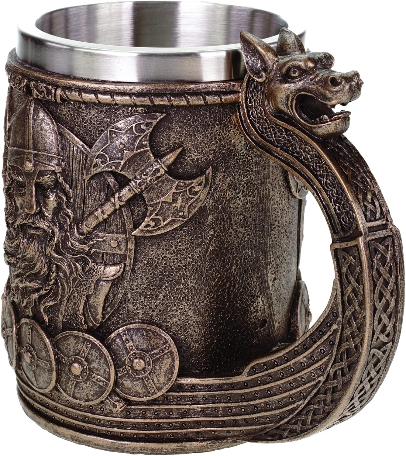 3D Medieval Norse Viking Ship Stainless Steel Mug