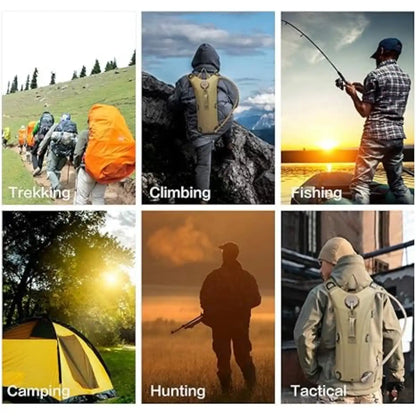 3 Liter Hydration Backpack Water Bag For Hiking, Camping, Cycling, Running - Tan