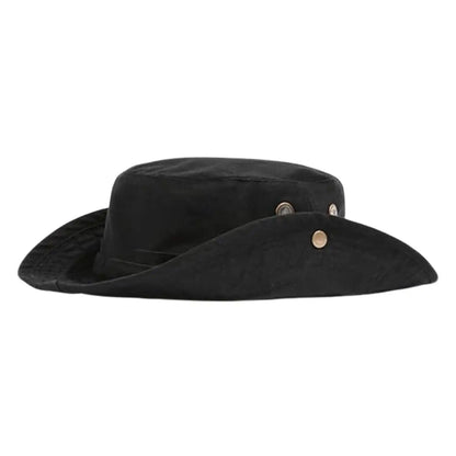 Flipper Cotton Foldable Outdoor Bucket Hat, Black