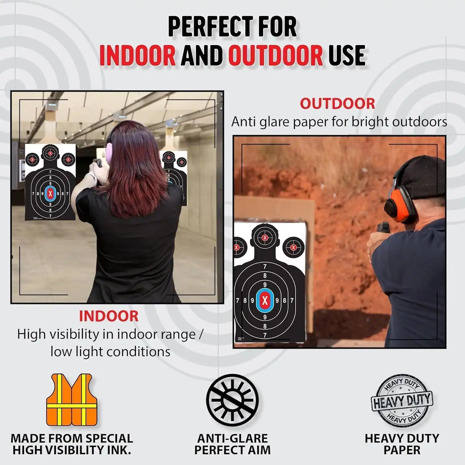  Indoors & Outdoor Shooting Range Targets Paper