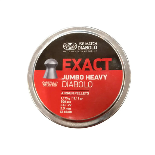 JSB Diabolo Exact Jumbo Heavy Round Head Airgun Pellets 5.5mm - 500 pcs