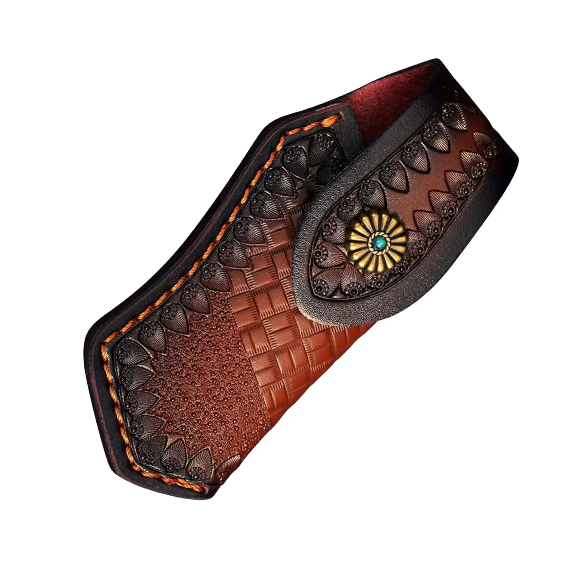 Leather Pocket Knife Belt Bag for Outdoor Camping & Hunting