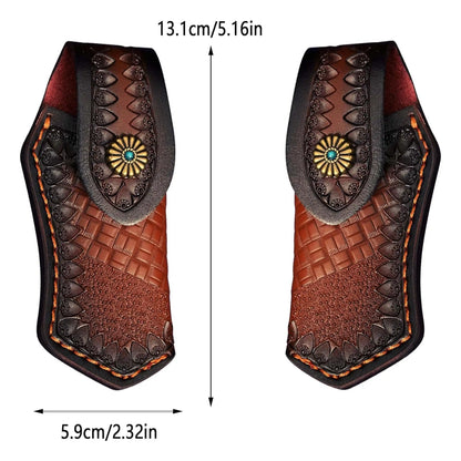 Leather Pocket Knife Belt Bag for Outdoor Camping & Hunting