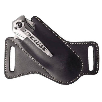 Leather Right Cross Draw Pocket Knife Case