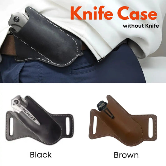 Leather Right Cross Draw Pocket Knife Case