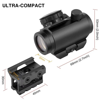 2MOA Red Dot Sight 1x25mm Dot Sight Red Dot Scope