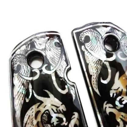 Mother of Pearl Inlay 1911 Grips - Black Devil