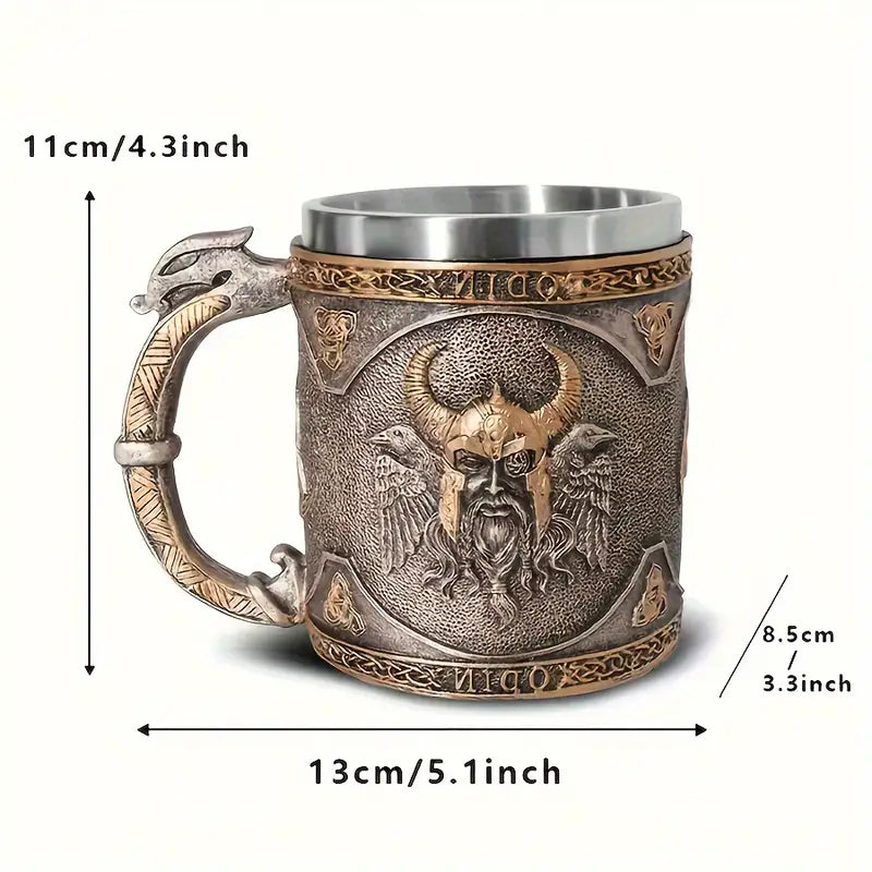Norse Mythology Viking Stainless Steel Mug Size