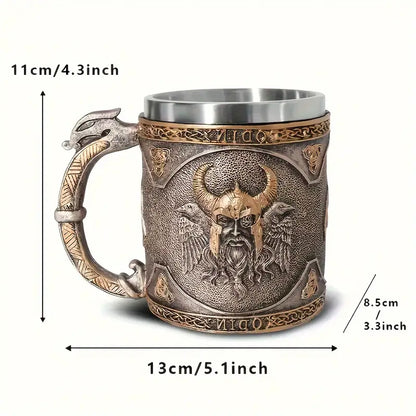 Norse Mythology Viking Stainless Steel Mug Size