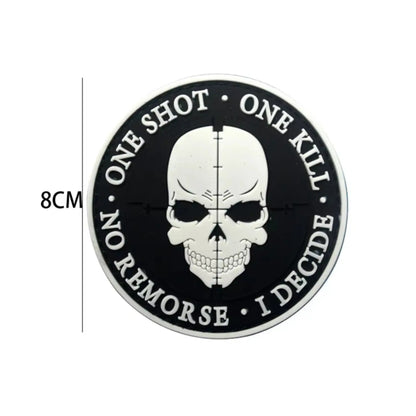 One Shot One Kill Sniper PVC Morale Patches Size