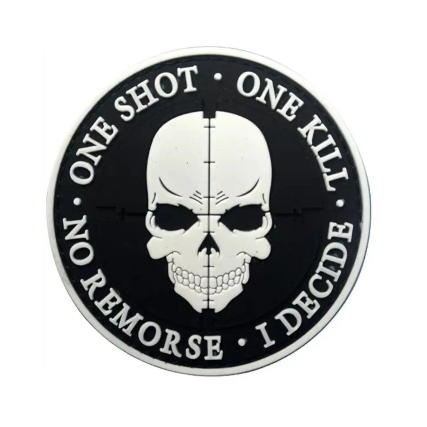 One Shot One Kill Sniper PVC Morale Patches White Color