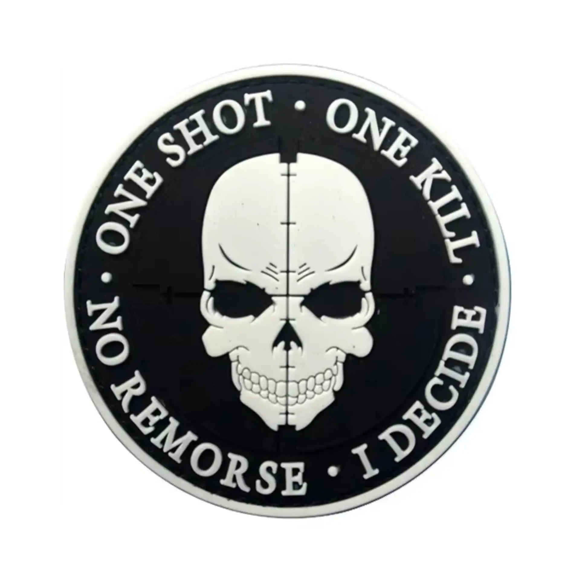 One Shot One Kill Sniper PVC Morale Patches White Color