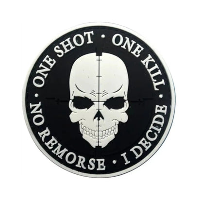 One Shot One Kill Sniper PVC Morale Patches White Color