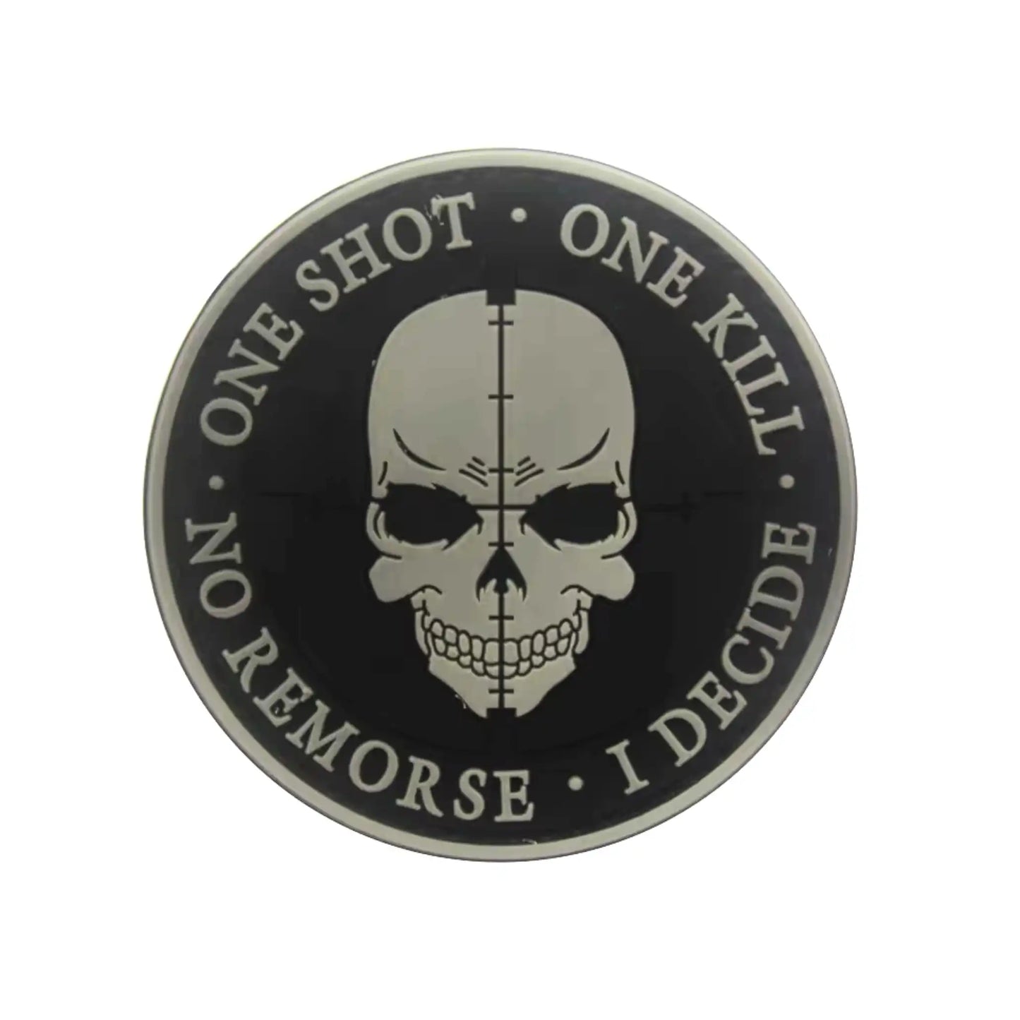 One Shot One Kill Sniper PVC Morale Patches Gray Color