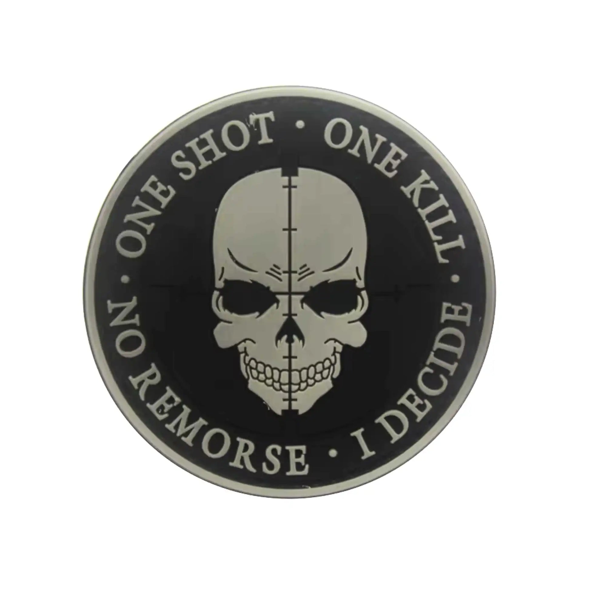 One Shot One Kill Sniper PVC Morale Patches Gray Color