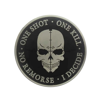One Shot One Kill Sniper PVC Morale Patches Gray Color