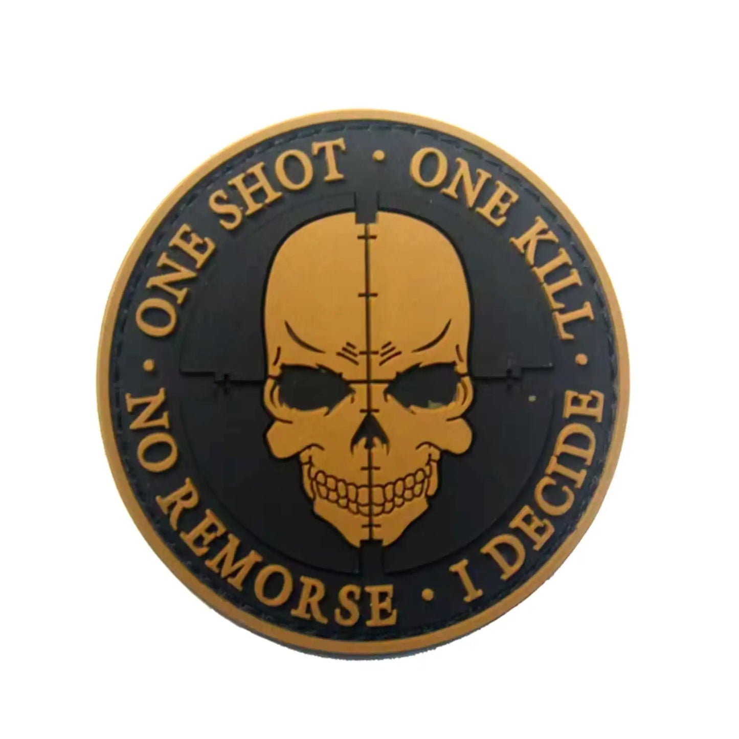One Shot One Kill Sniper PVC Morale Patches in Tan Color
