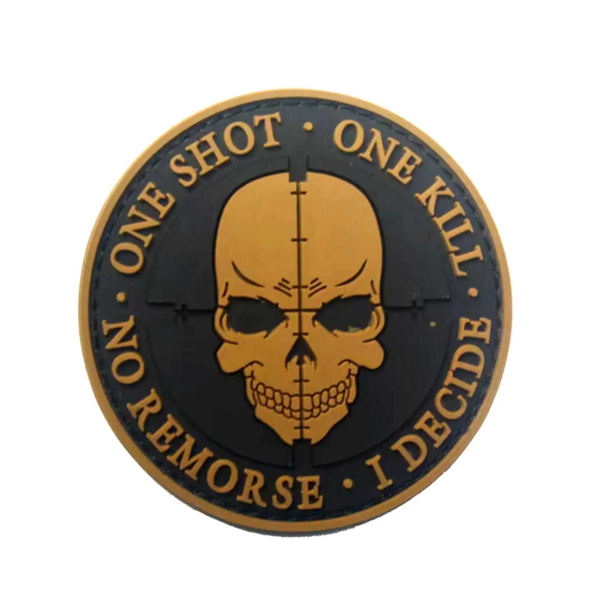 One Shot One Kill Sniper PVC Morale Patches in Tan Color