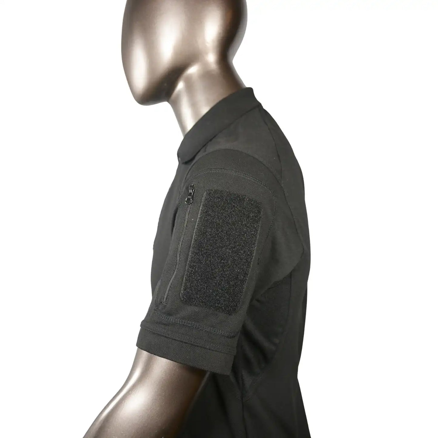 Outpost Tactical Black Polo Shirt with Sleeves Pockets