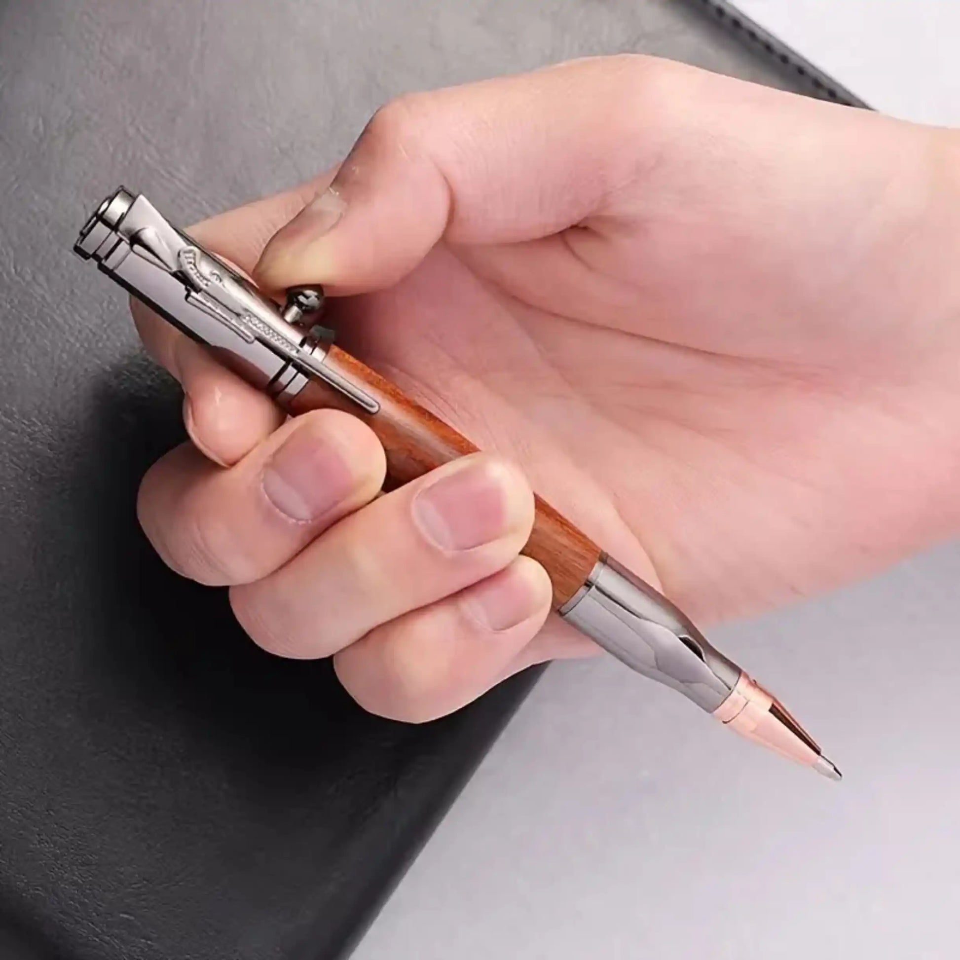 Personalized Metal Gun-Shaped Retractable Ballpoint Pen