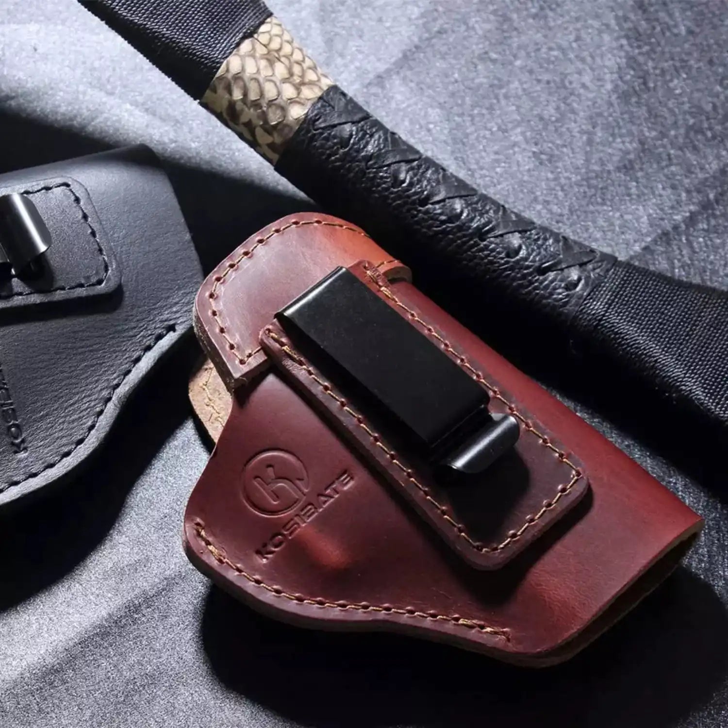 Right Handed Brown Leather Concealed Carry  Pistol Holster