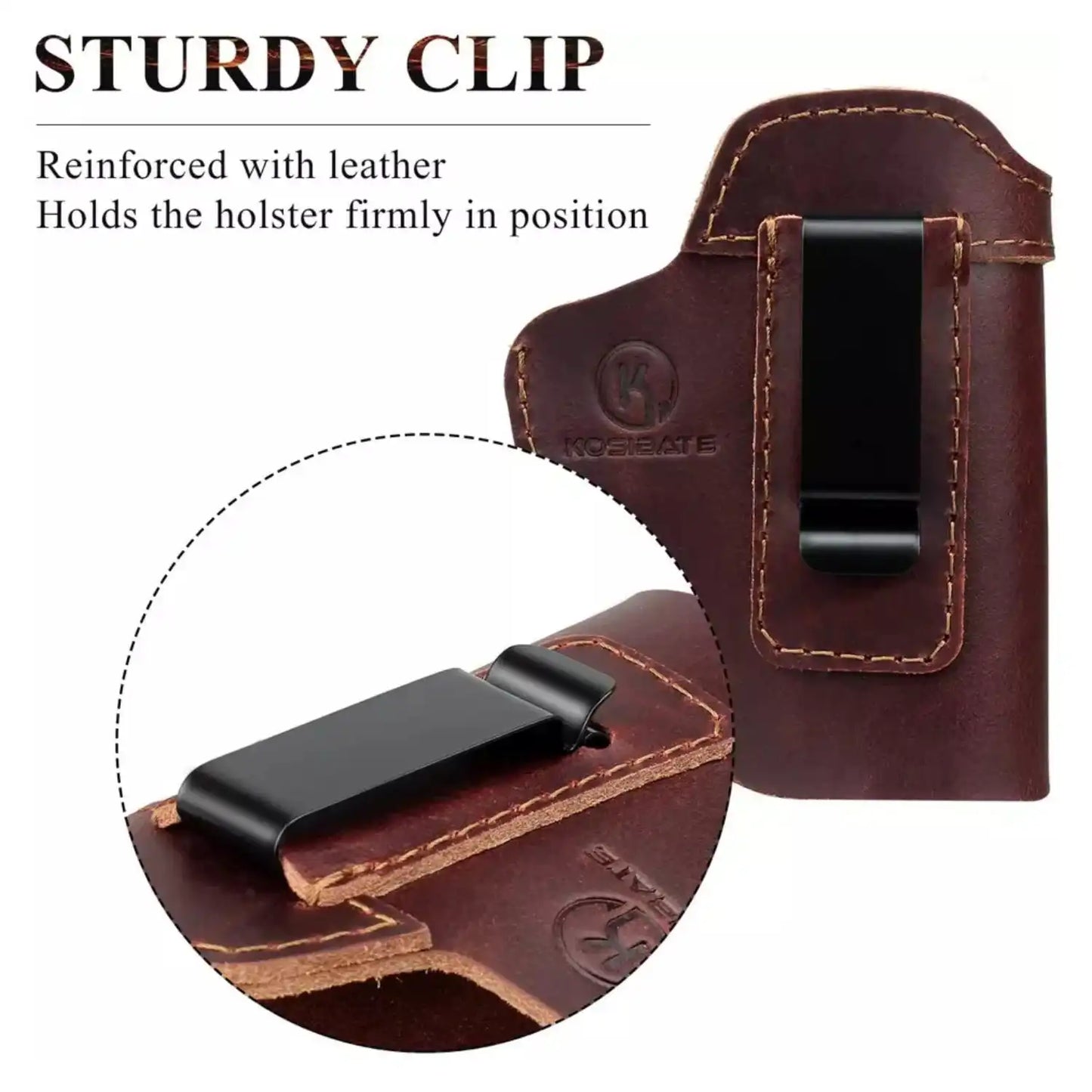 Right Handed Brown Leather Concealed Carry Holster