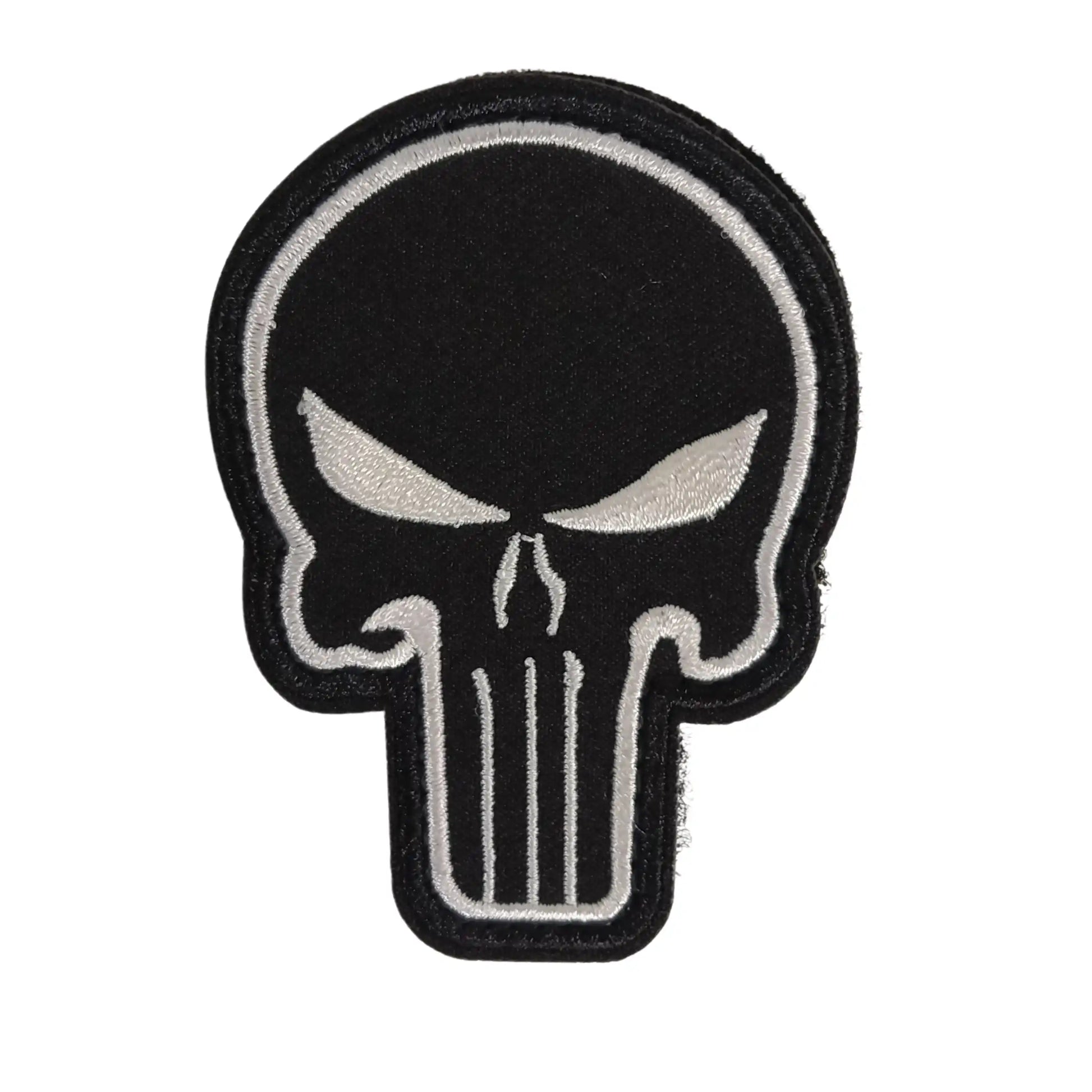 Skull Embroidered Patch - Black