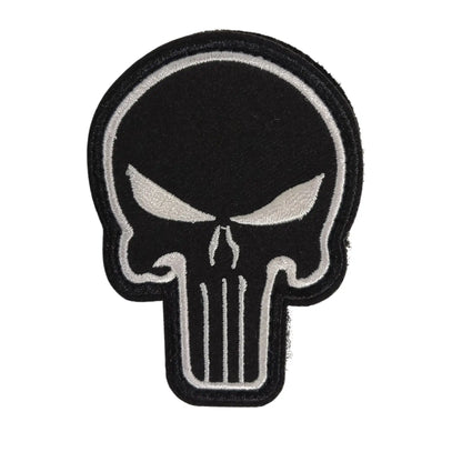 Skull Embroidered Patch - Black