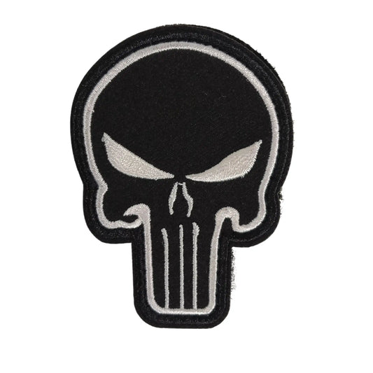Skull Embroidered Patch - Black