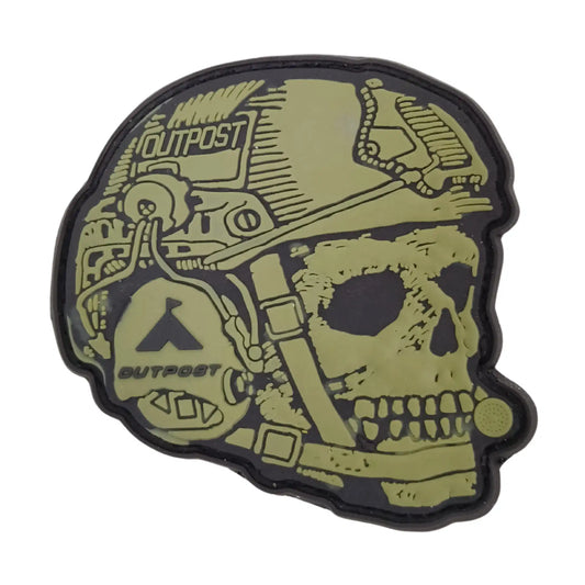 Tactical Operator Skull Morale Patch Green Color