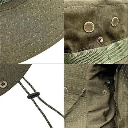 Tactical Summer Outdoor Washed Bucket Hat - Green