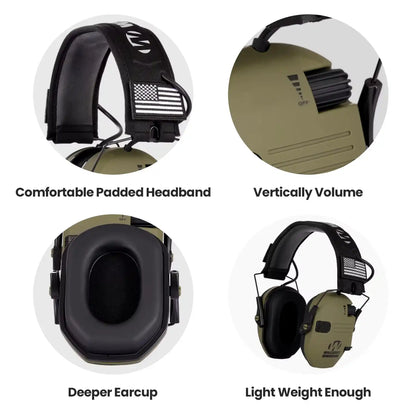 Walker's Lightweight Soundproof Earmuffs For Shooting and Hunting - Green