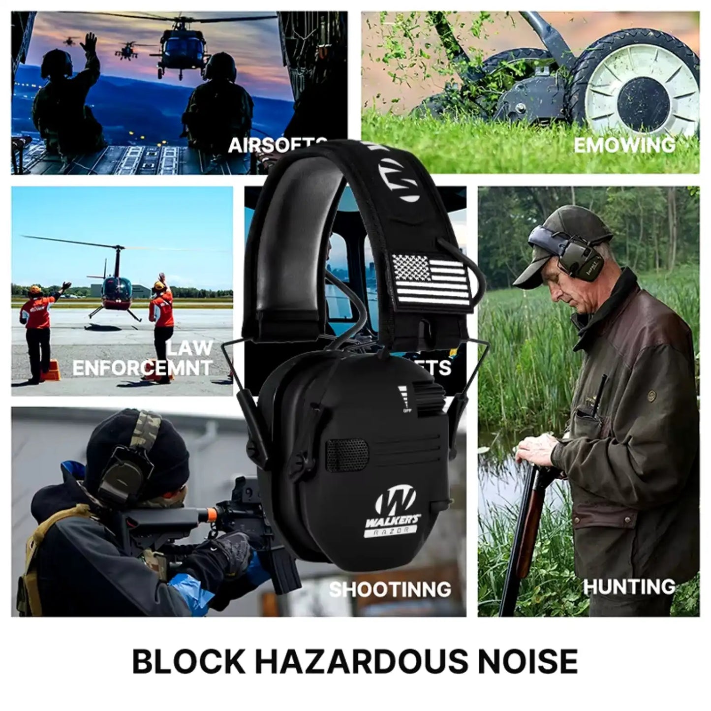 Walker's Lightweight Soundproof Earmuffs For Shooting and Hunting - Green
