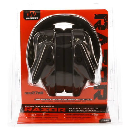 Walker's Slim Soundproof Earmuffs For Shooting and Hunting - Black
